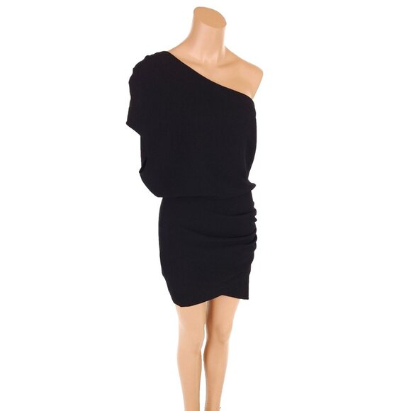 IRO Davov One-Shoulder Envelope Hem Dress Size 38 M Black NWT - Picture 4 of 15